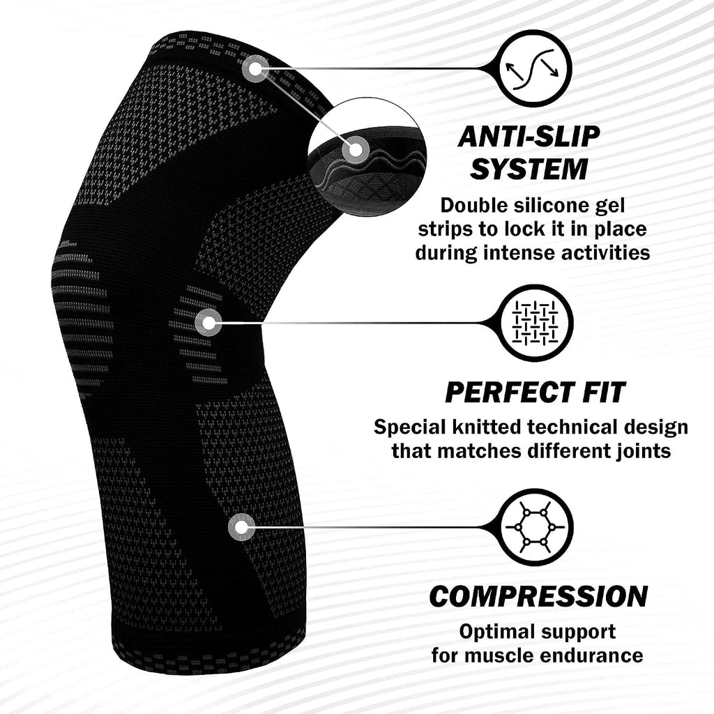 Knee Brace + Ankle Brace (Pair) Compression Support Sleeve for Men & Women, Knee and Ankle Support for Weightlifting