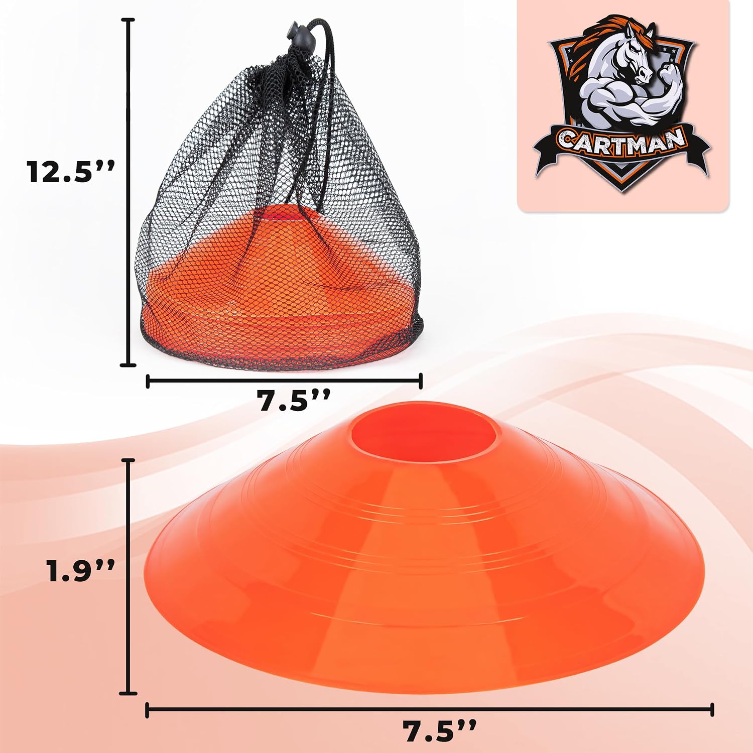 Agility Training Cones, Plastic Soccer Field Markers Indoor Outdoor for Events