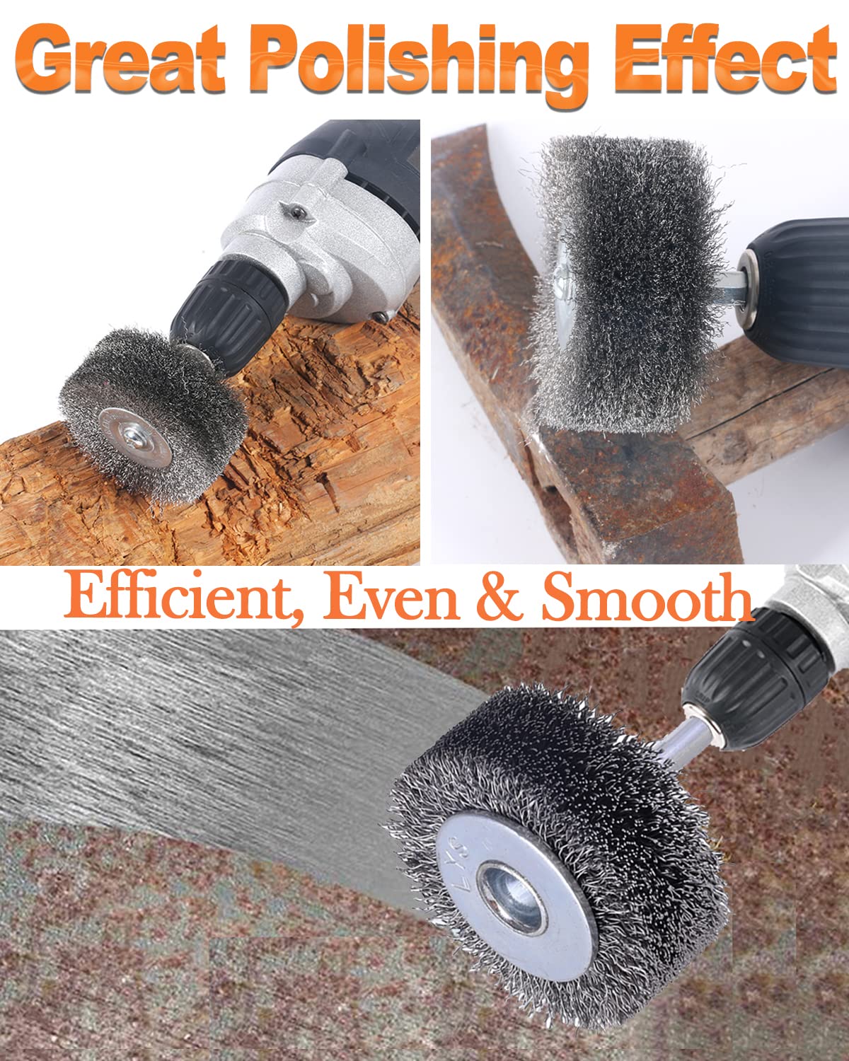 Rocaris 4 Pack 2 in Wire Wheel Brush Wire Wheel Brush for Drill Attachment