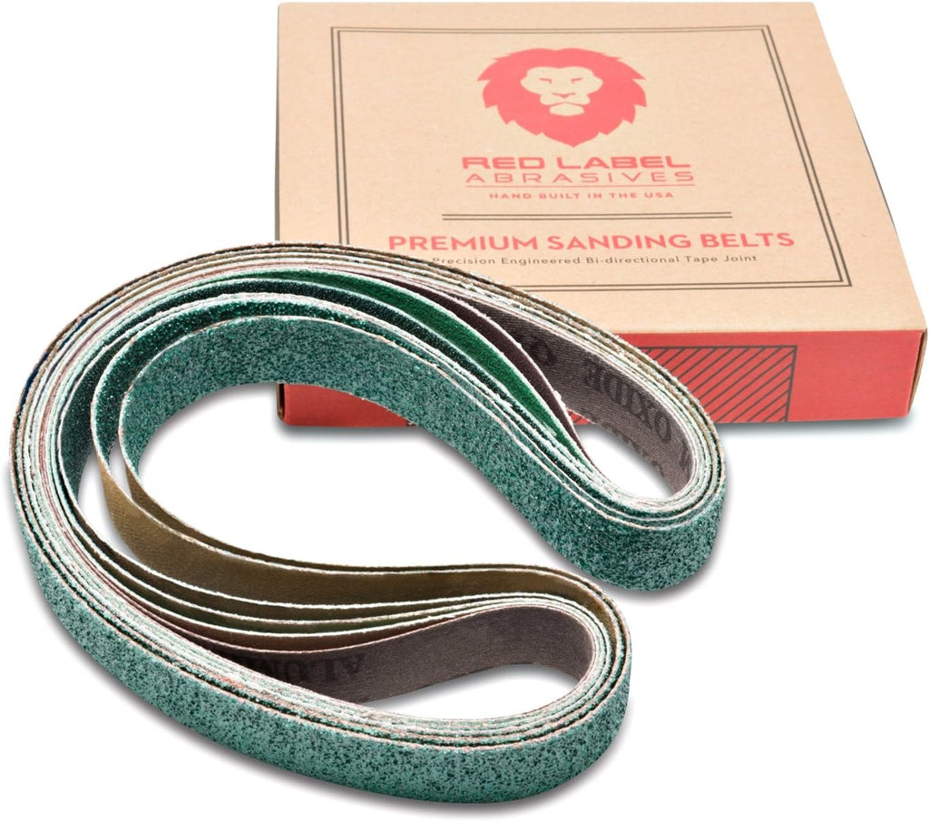 Red Label Abrasives 1 x 30 Knife Makers Coarse Grit Sanding Belts, 6 Pack Assortment