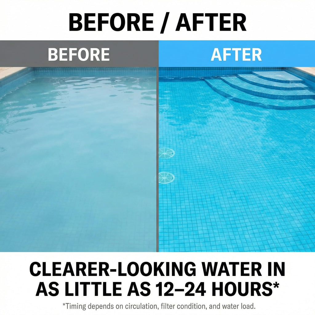 Pool Clarifier, Clarifier for Swimming Pool, 1 Gallon, Clear Works
