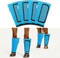 Fly Boots for Horses Set of 4, Equine Loose Fitting Leggings (Sky Blue)
