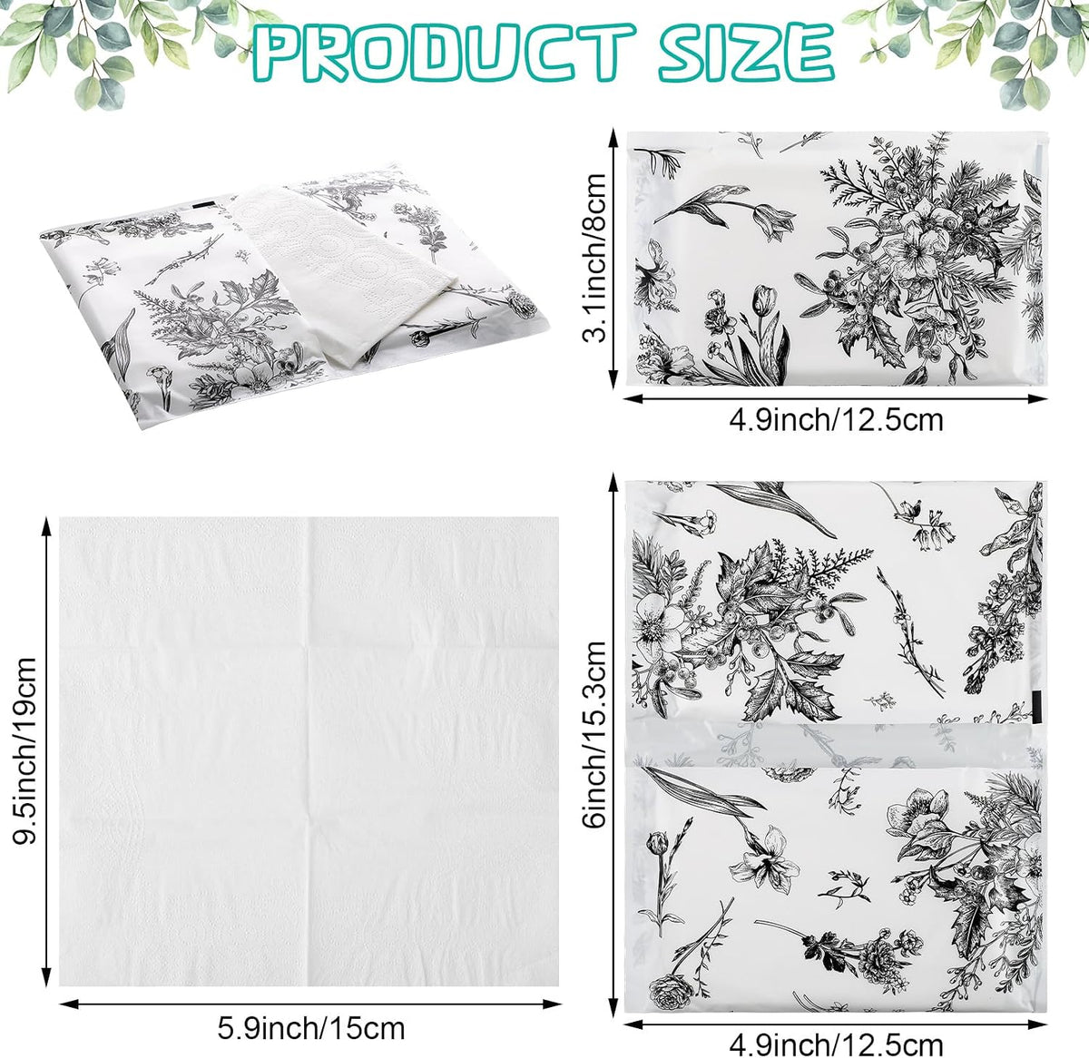 100 Pack Pocket Tissues 3 Ply Mini Individual Wrapped, Floral