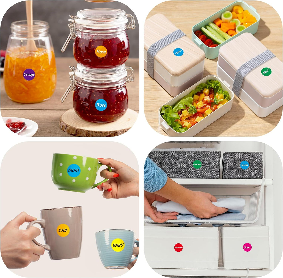 Colored Dot Stickers,4000 PCS(8 Rolls, 3/4")