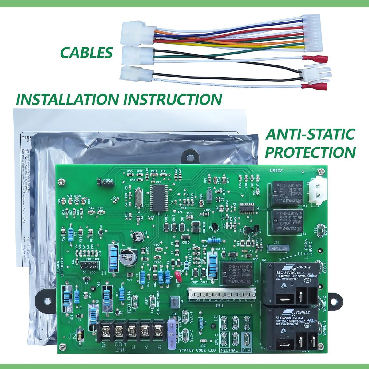 Replacement for Carrier ICM282A Furnace Control Board HK42FZ009 HK42FZ034