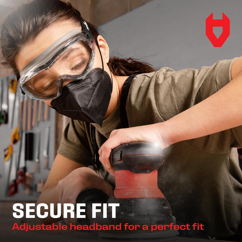 Anti Fog Safety Goggles for Men and Women with Premium Anti Scratch Coating - Vented Panoramic Lab Goggles; ANSI Z87