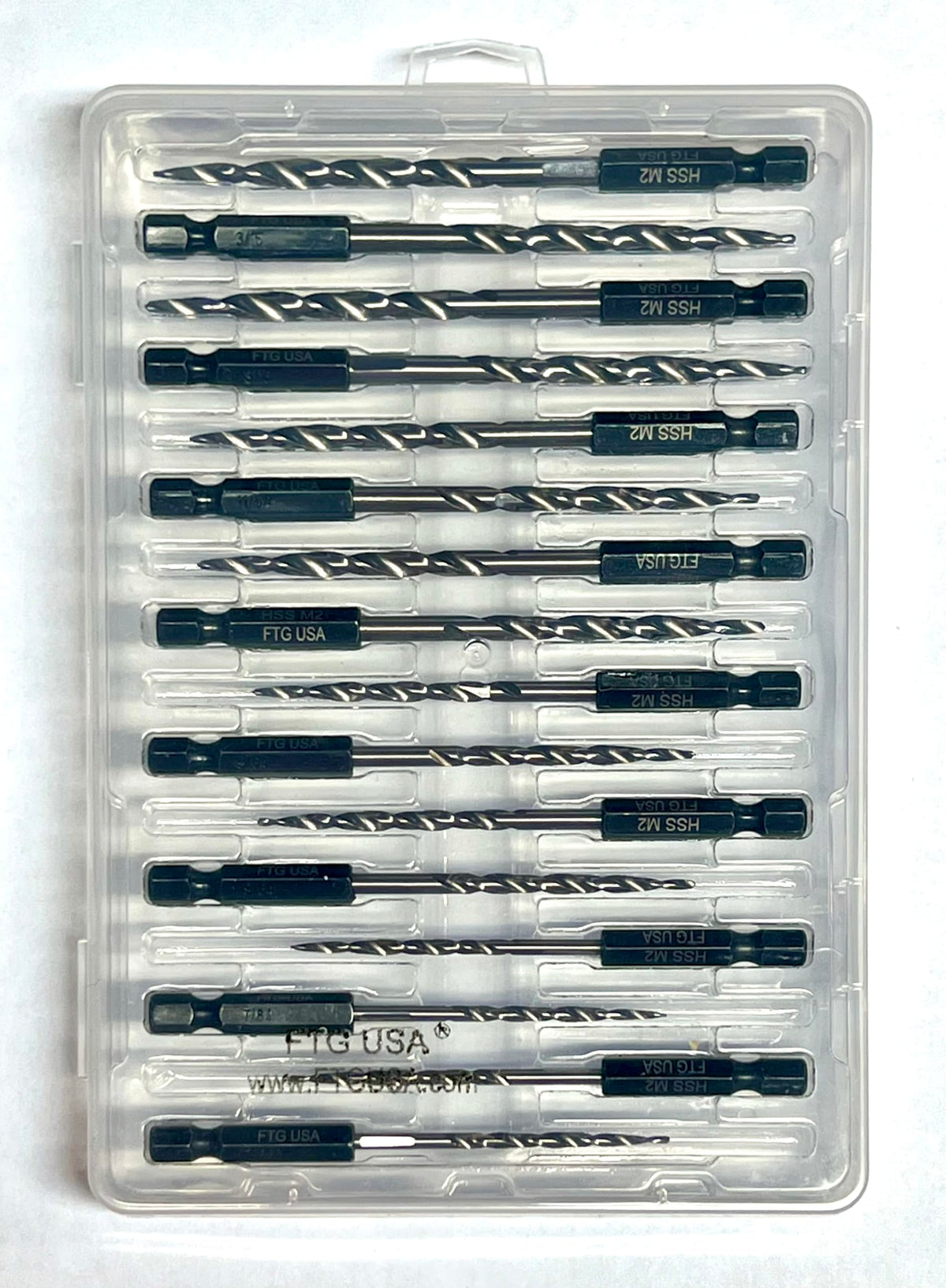 FTG USA 16Pc #4#6#8#10 Replacement Countersink Drill Bit Set Tapered Bits