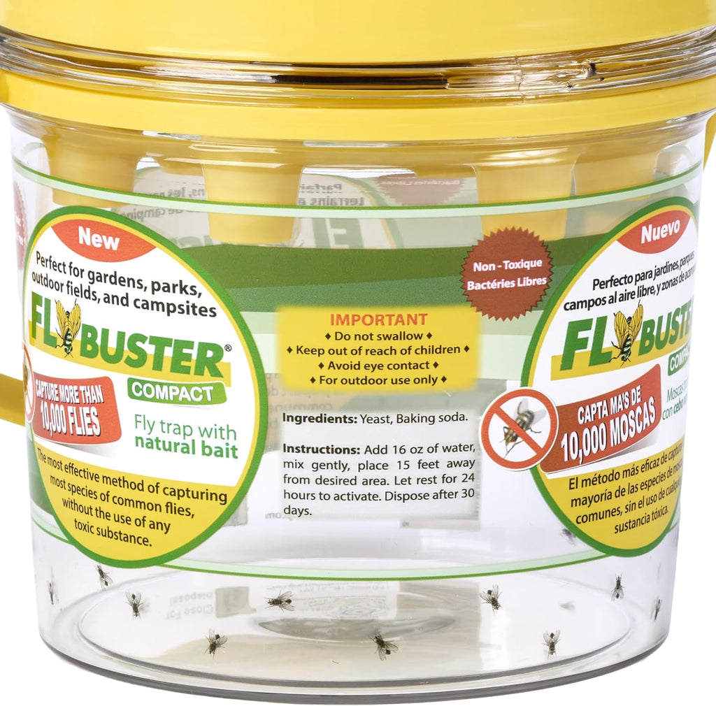 Fly Trap | Outdoor Device for Catching Flies | 1-Liter Compact Size | Comes with One Flytrap and 1 Bait Packet |