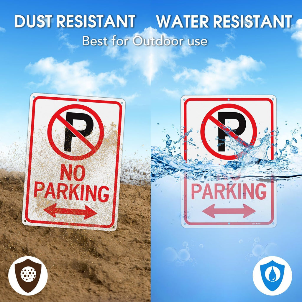 No Parking Signs - 2 Pack - 10 x 7 Inches Rust Free .040 Aluminum Reflective - UV Protected, Waterproof and Fade