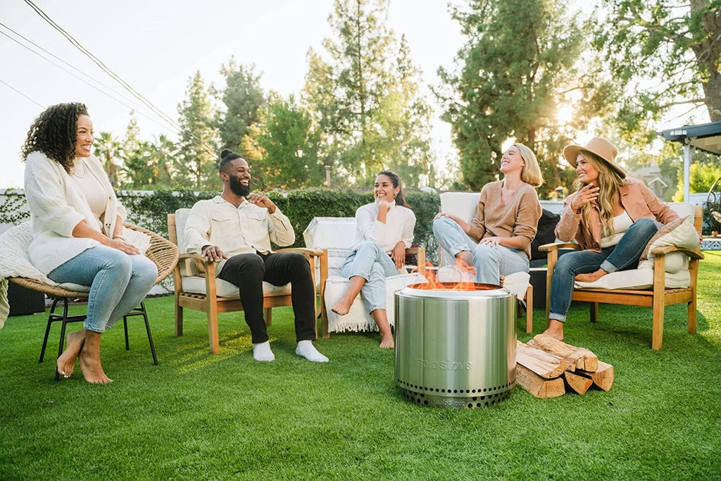 Bonfire w/Stand | 19.5" Smokeless Wood Burning Fire Pit, Silver