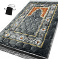 Prayer Rug Muslim Mat Islamic - Padded Very Thick Prayer Rug Sajadah for Men Women with Islam Prayer Beads for Eid