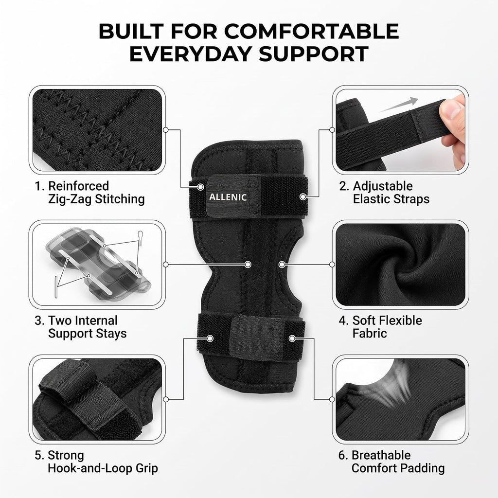 Dog Hock Brace for Rear Leg, Dog Knee Brace for Hind Leg, Back Leg Support with 2 Metal Stabilizer Strips, Adjustable