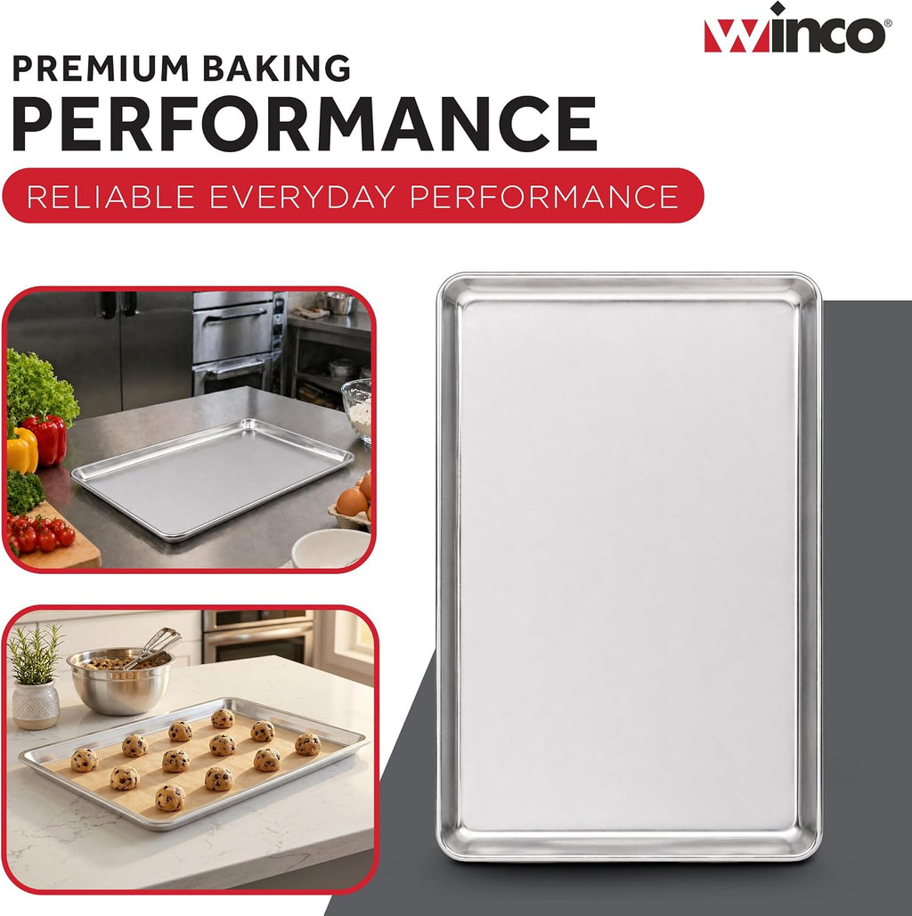 13" x 18" Aluminum Sheet Pan, 1/2 Size, Reinforced Rim, Closed Bead