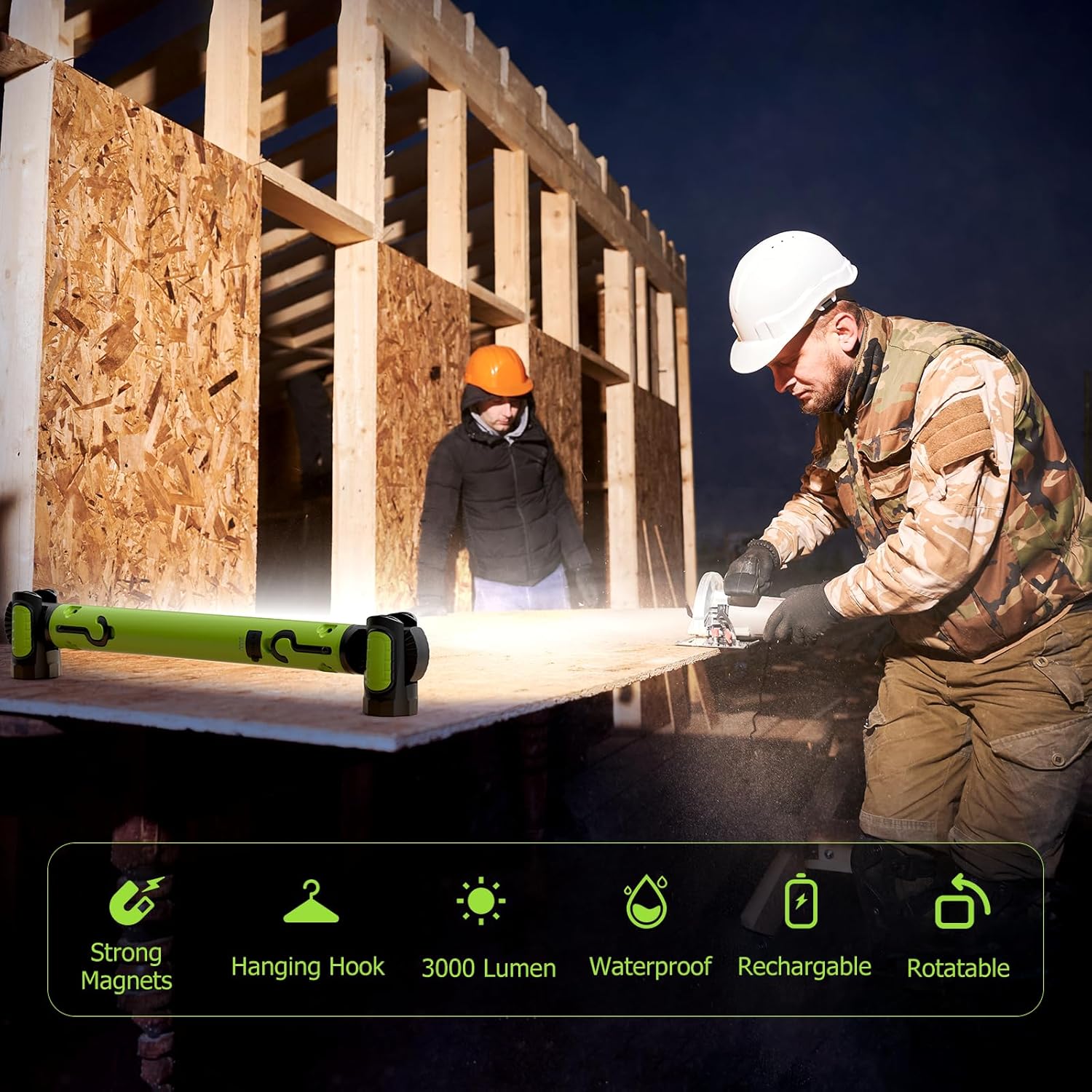 Mechanic Work Light, 3000LM Magnetic Work Lights, 5200mAh Rechargeable LED Work Light Bar, Portable Cordless