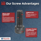 100pcs Socket Head Cap Screws Bolts Nuts Kit #8-32 Alloy Steel Black