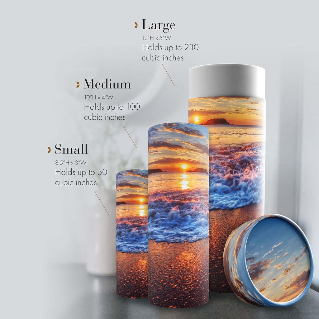Hawaiian Sunset Scattering Urn Eco Friendly Adult - Bisodegradable & Cremation Urn for Adult Ashes - Scattering Tube