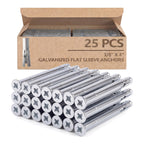 25 Pack 3/8" x 4" Flat Head Sleeve Anchors