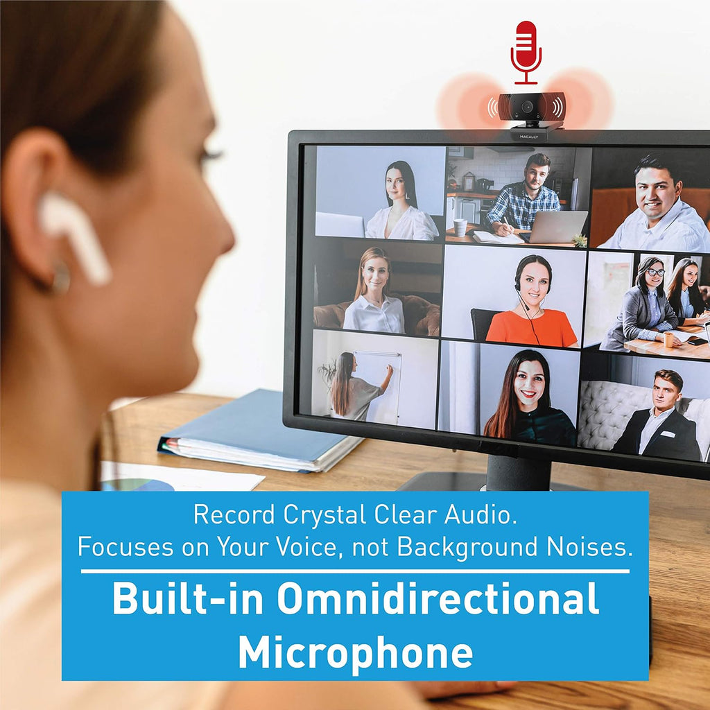 1080P Webcam with Microphone - Stay Connected Virtually - 120° Wide Angle HD 30FPS USB Computer Camera for Desktop