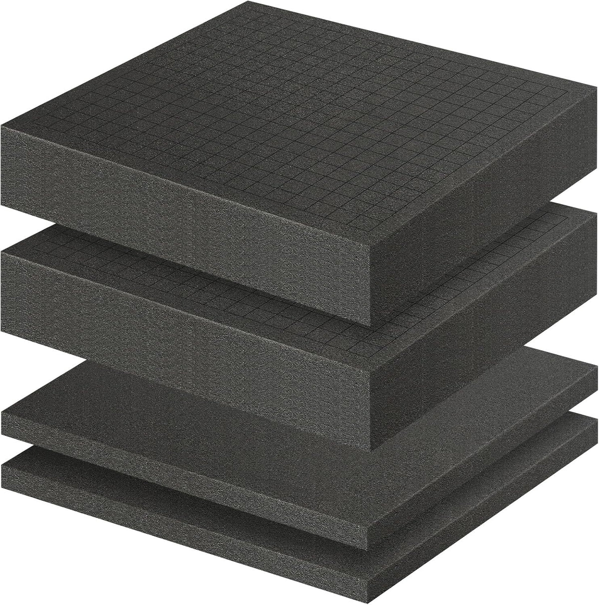 Pick and Pluck Foam Inserts, 4 Pcs 12 x 12 In, 2 Thick Polyurethane Foam