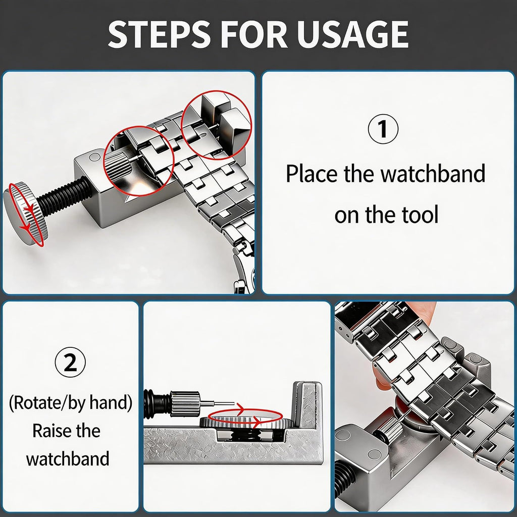 Professional Watch Repair Kit with Watch Battery Replacement Tools, Watch Link Removal Kit, Including Spring Bars