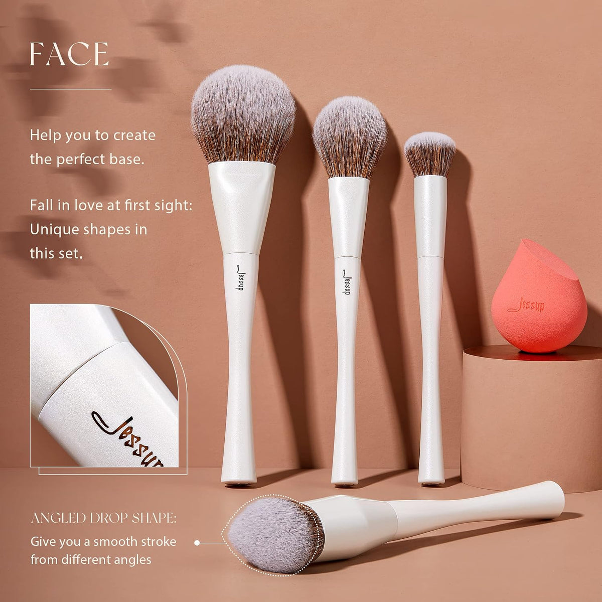 Makeup Brush Gift Set for Women with Sponge Cleaner and Towel T333