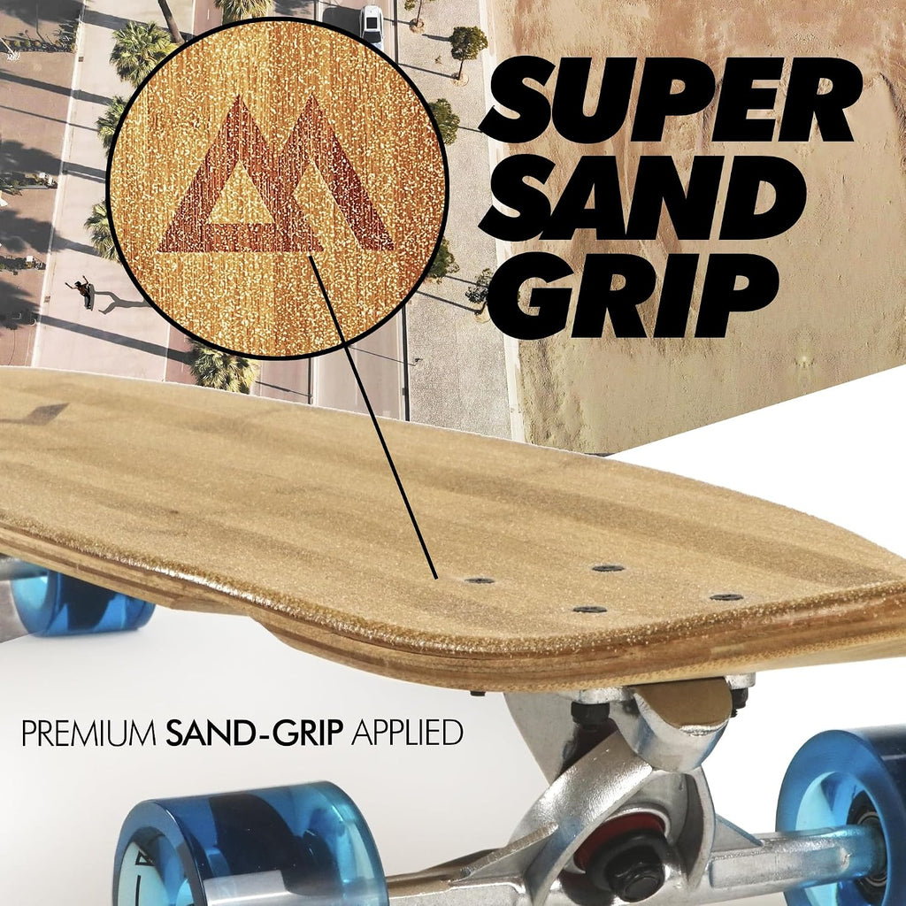 44 inch Kicktail Cruiser Longboard Skateboard | Bamboo and Hard Maple Deck | Made for Adults, Teens, and Kids