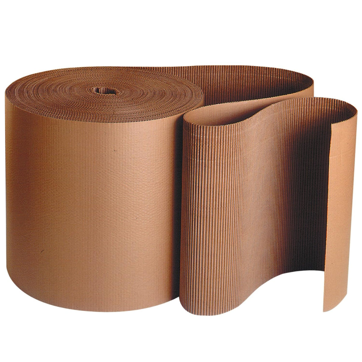 Singleface Corrugated Roll, B-Flute, 48" x 250', Kraft, 1/Roll