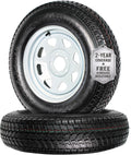2 Pack Trailer Tire Assembly ST205/75D15 Load C 5 Lug White