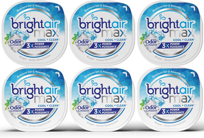 Max Odor Eliminator Gel, Biobased Air Freshener, Cruelty Free, Cool and Clean Scent, 8 Oz Each, 6 Pack