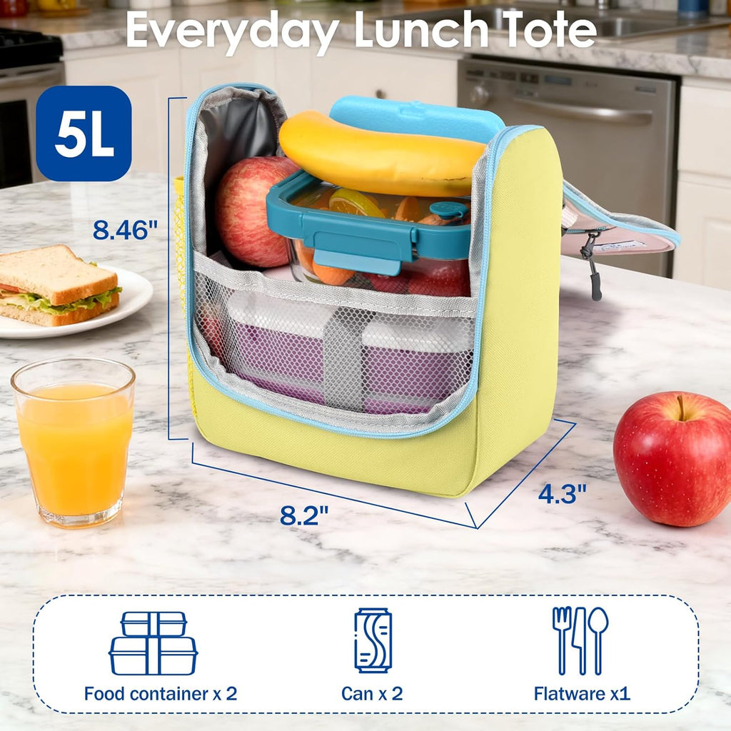 Kids Lunch Box, Insulated Lunch Bag for Kids, Toddler, Girl, and Boy; Holds Lunch Box, Water Bottle, & Snacks;