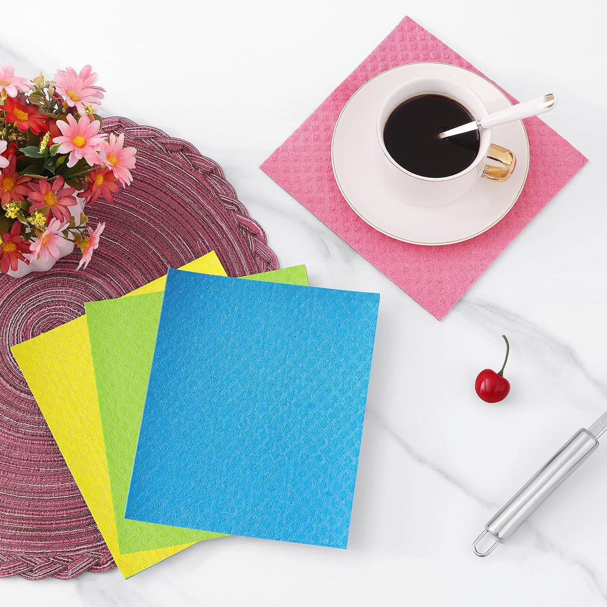 Swedish Dishcloths for Kitchen, 10 Pack, Assorted