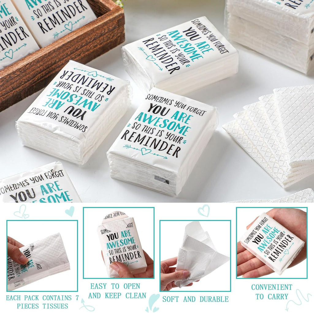 60 Pack Pocket Tissues Travel Packs Bulk, 3 Ply Individual