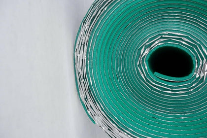 Premium IXPE Foam Underlayment, Green, 3mm Thick, Sound Insulating, Thermal Barrier with Aluminum Coating