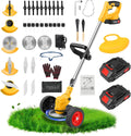 24V Electric Weed Wacker Edger Lawn Tool,2 2.0Ah Battery Powered Weed Eater | 3-in-1 Lightweight Brush Cutter/Lawn