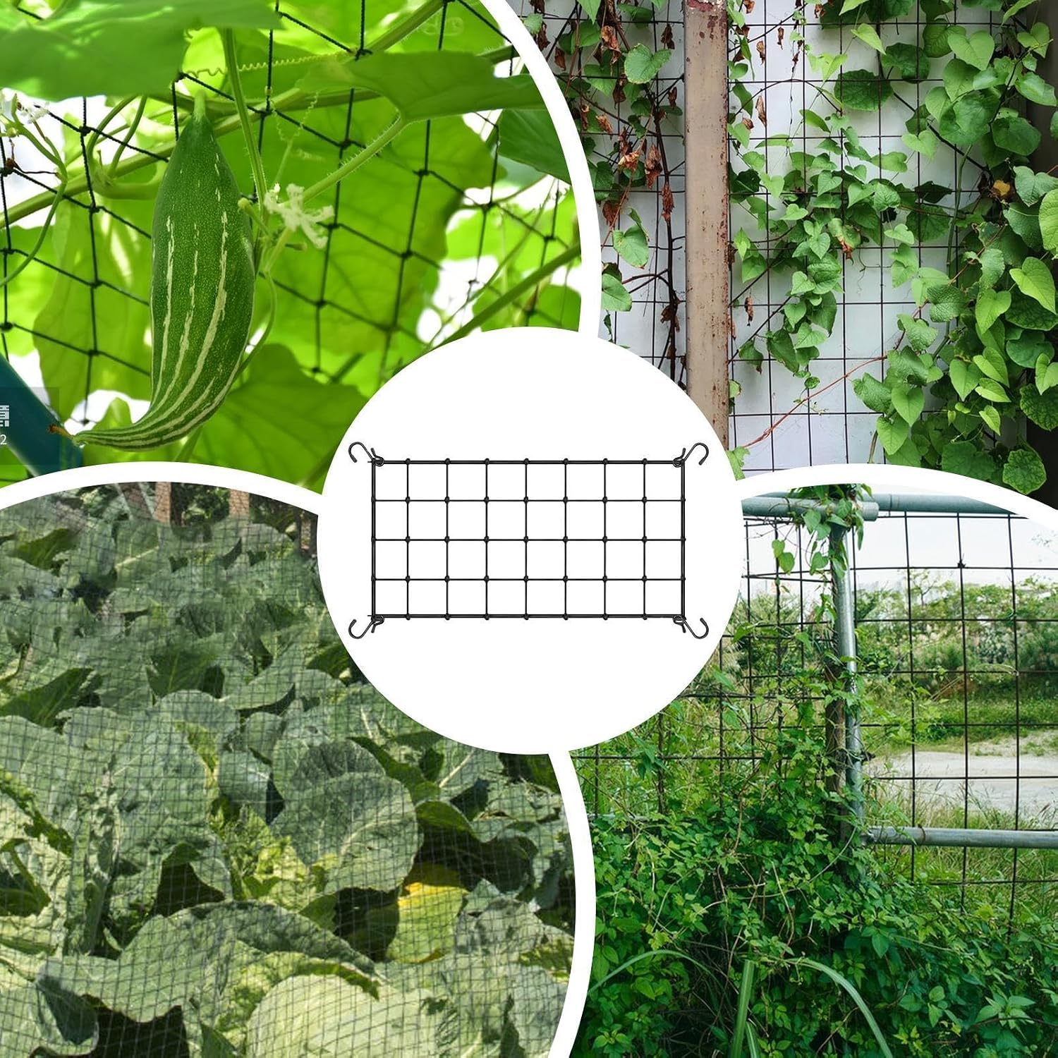 Trellis Netting for Climbing Plants Elastic Tent Support with Hooks | Garden Plant Trellis Netting for Fruits Flowers