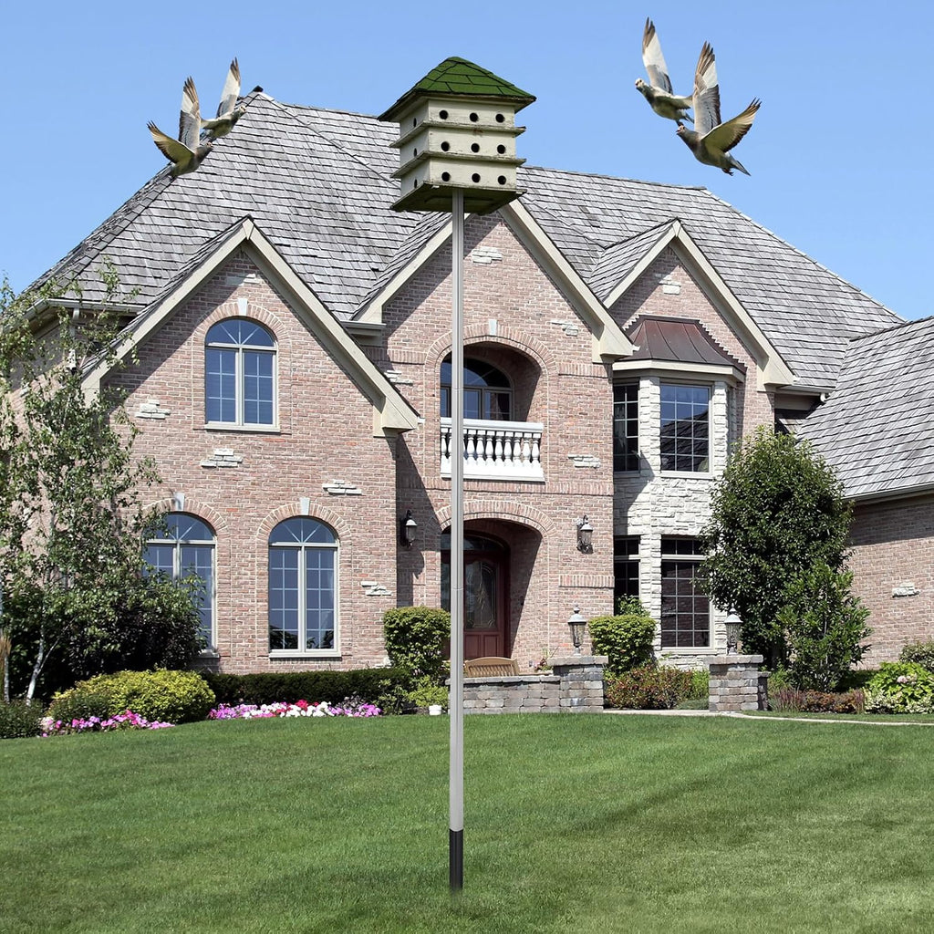 12 ft Telescoping Purple Martin House Pole with Ground Socket Heavy Duty 3-Section Telescoping Pole Purple Martin