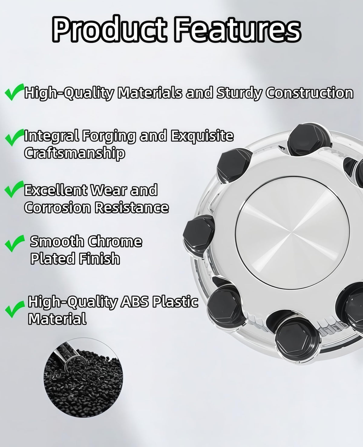 8 Lugs Chrome Wheel Center Caps Replace 15039489