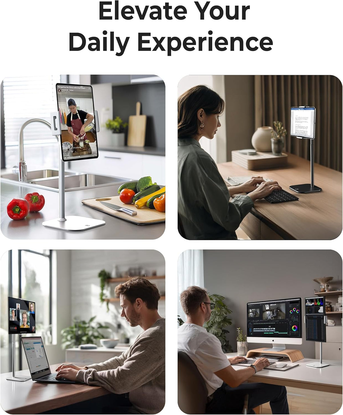 TabStand 20" Tall iPad Stand for Desk, Portable Monitor Stand Holder