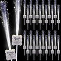 100 Pcs White Wedding Light up Sticks LED Sparklers Thank You Fiber Optic Glow Wands with 3 Mode for Send off