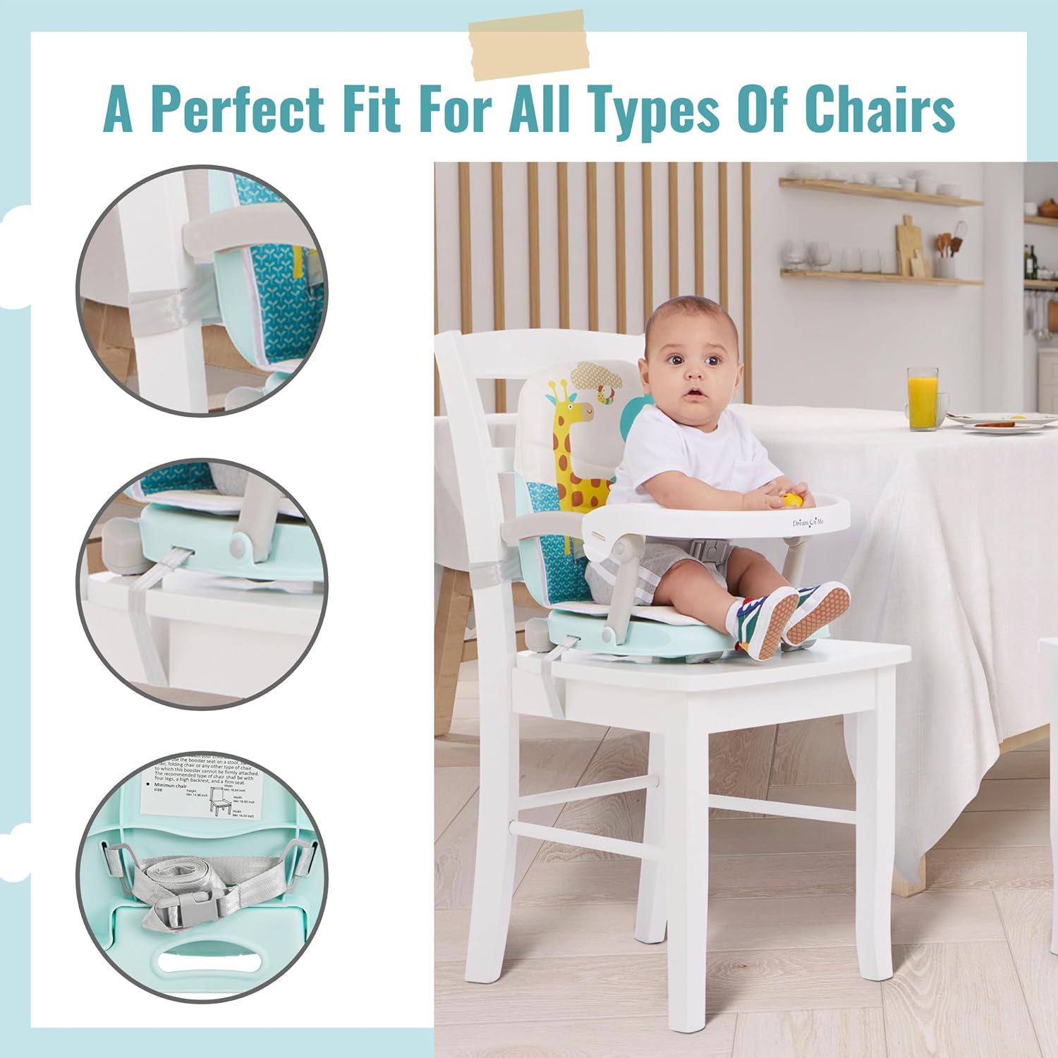 Munch N Go Booster Seat for Babies 6–36 Months, 3-in-1 Feeding, Floor & Table Seat, Adjustable 4 Heights, Lightweight