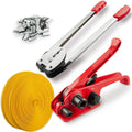 Heavy Duty Packaging Banding Strapping Kit, 4 in 1 Pallet Strapping Kit with Poly Strapping Tensioner, Banding Sealer