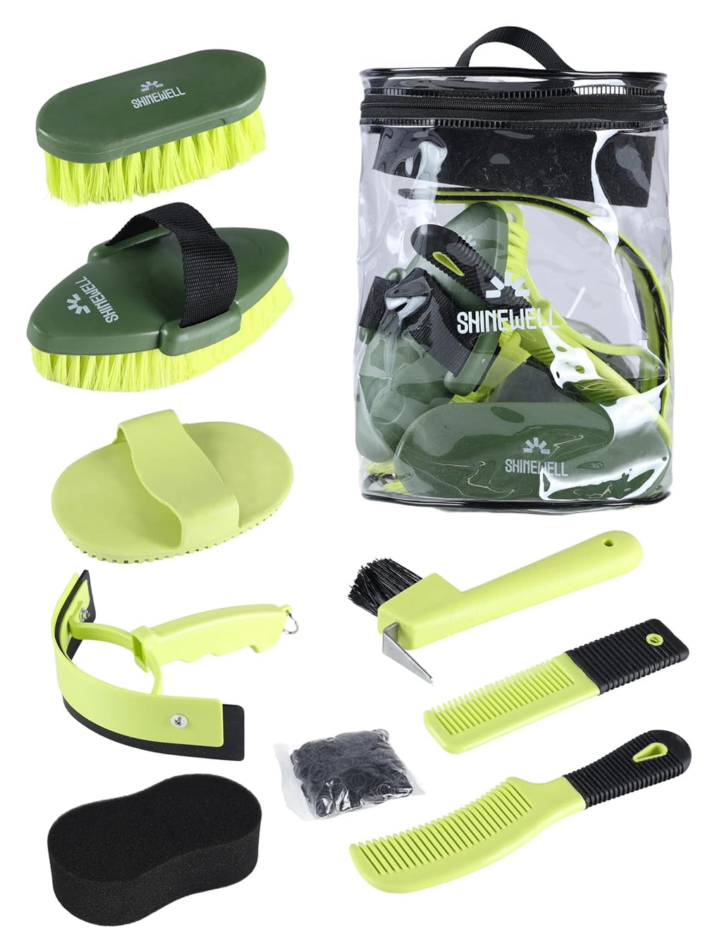 8-piece Horse Grooming Kit, Complete Horse Brush Set