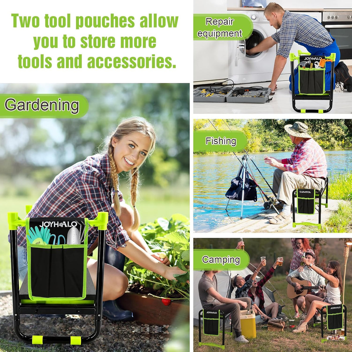 10.9in Wide Foldable Garden Kneeler and Seat, Heavy Duty with Thick Pad
