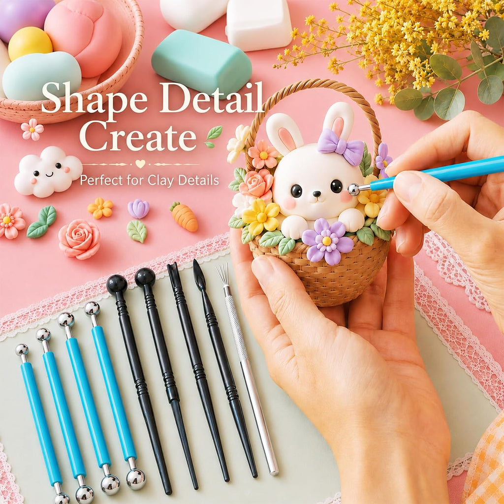 42Pcs Clay Tools Kit, Ceramic & Pottery Tools for Adults | Practical Polymer Clay Tools, Clay Sculpting Tools for