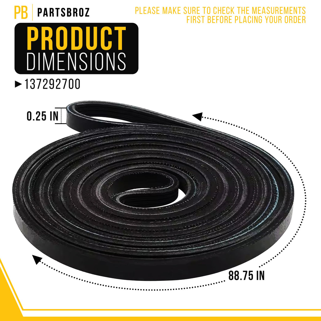 Dryer Drum Belt for Frigidaire FFLE40C3QT0