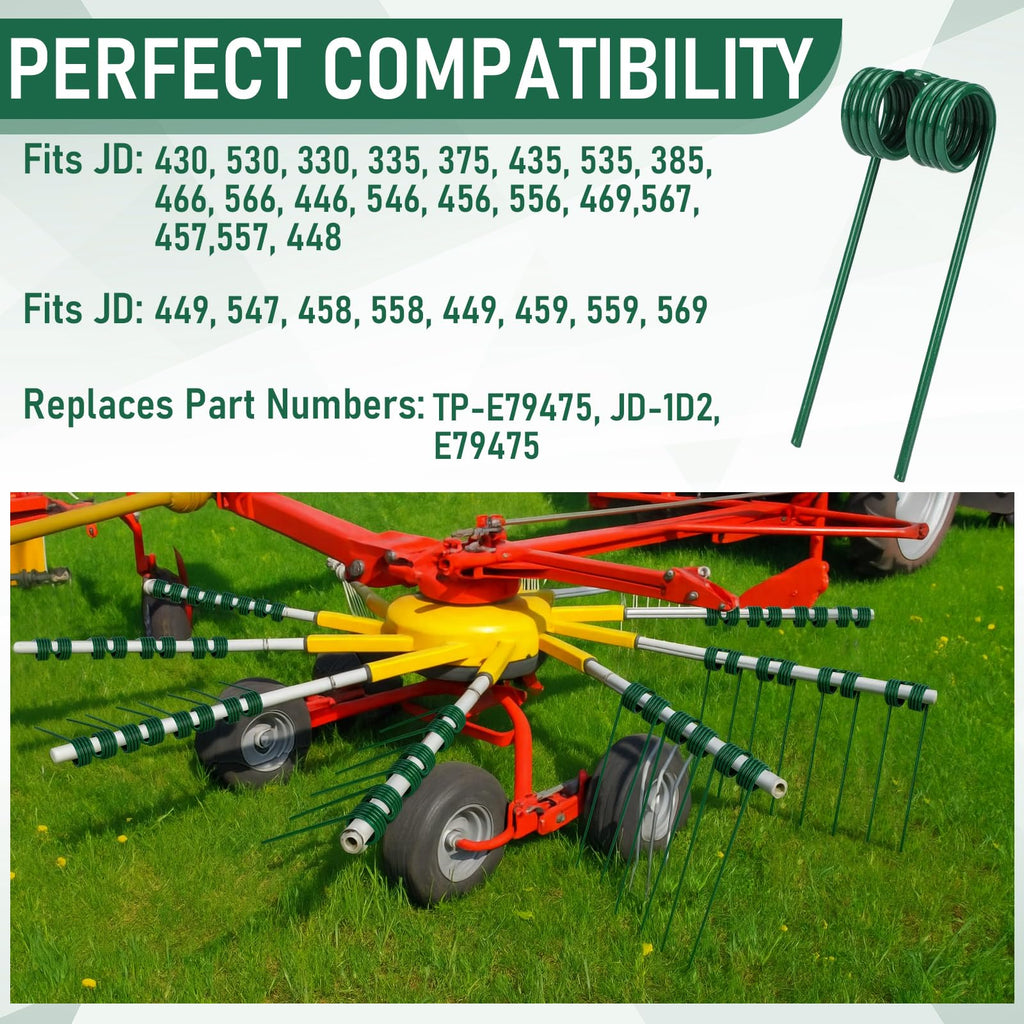 10 Pcs Replacement Round Baler Teeth Spring Steel Hay Rake Teeth Hay Tedder Tines 5.75 inch Length