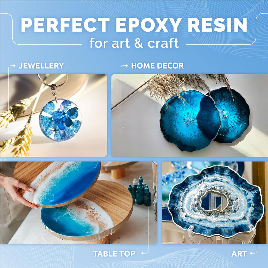 1 Gallon Crystal Clear Epoxy Resin Kit with Pumps - Food Safe & UV Resistant for DIY Art, Wood, Jewelry Making