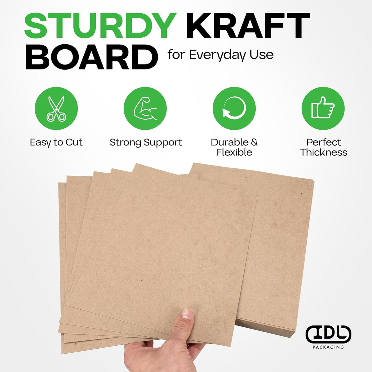 Chipboard Sheets 17" x 11", Pack of 100 - USA-Made Cardboard Sheets