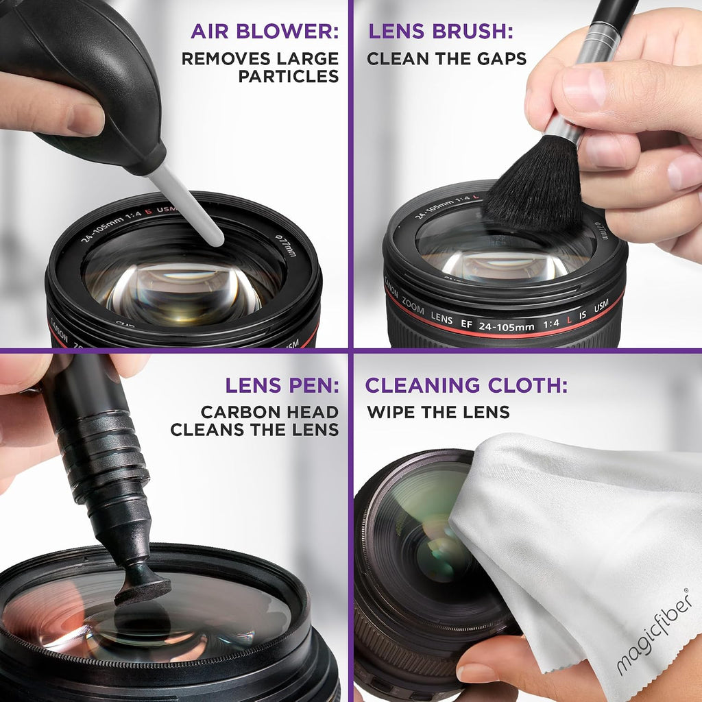Camera Lens Cleaning Kit, Lens Cleaner for DSLR & Mirrorless | Keeps Gear Spotless & Scratch-Free, Includes Cleaner