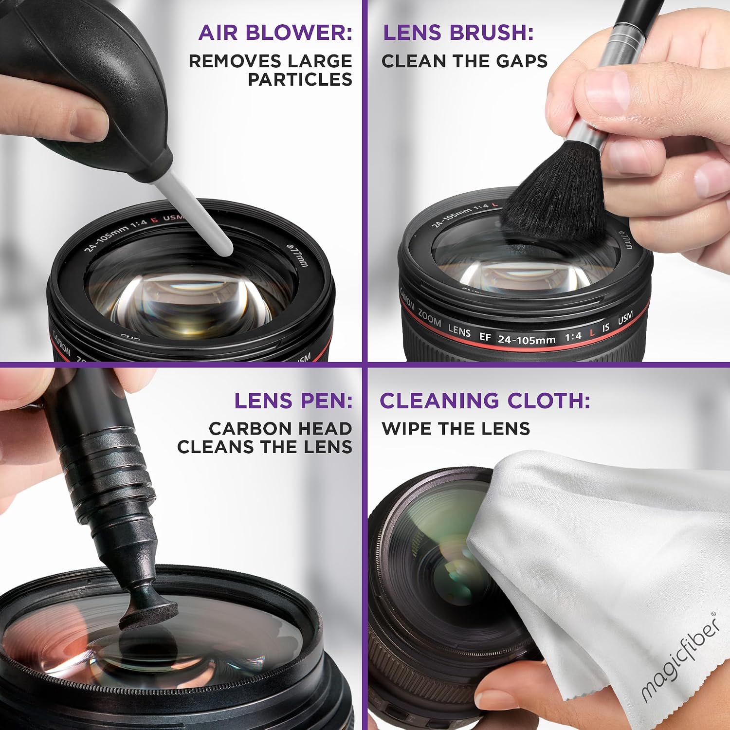 Camera Lens Cleaning Kit, Lens Cleaner for DSLR & Mirrorless | Keeps Gear Spotless & Scratch-Free, Includes Cleaner